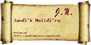 Janák Melióra névjegykártya